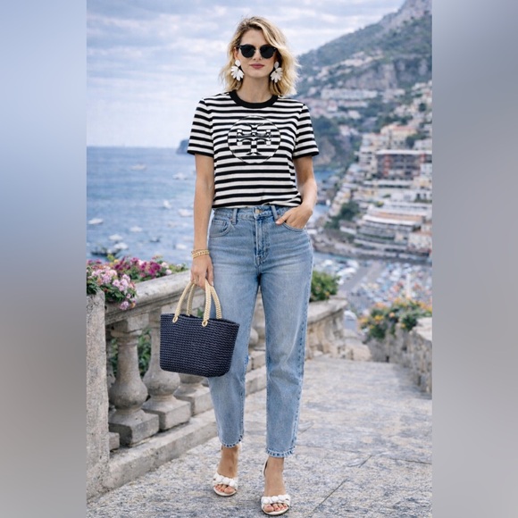 🎈SALE 🎈 Tory Burch Cotton t-shirt with Logo - Picture 2 of 12